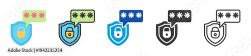 password icon set multi style various collection