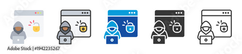hacker icon set multi style various collection