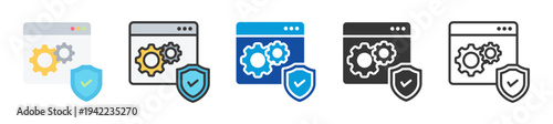 security software icon set multi style various collection