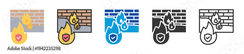 firewall icon set multi style various collection