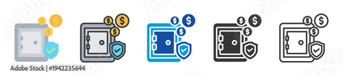 financial security icon set multi style various collection