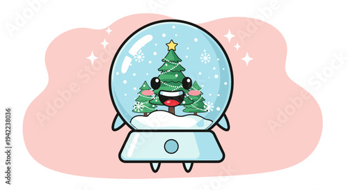 Snow Globe Featuring Festive Christmas Tree Inside.