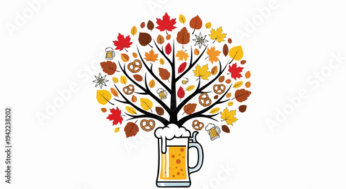 Autumn Tree of Beer and Pretzels.