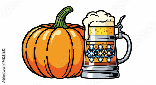 Pumpkin and Beer Mug.