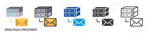 email hosting icon set multi style various collection