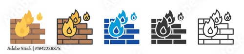 firewall icon set multi style various collection
