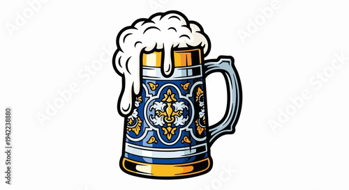 Full Beer Stein with Frothy Head.