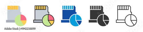 disk usage icon set multi style various collection