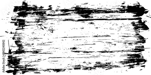 Black grunge texture overlay distressed horizontal brush stroke rough surface background vector graphic element