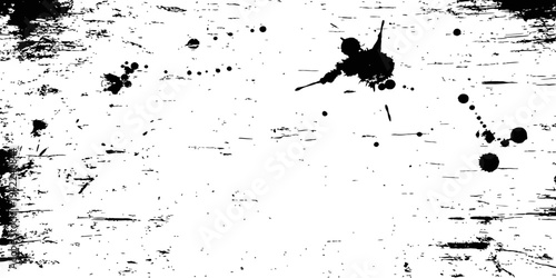 Black Grunge Ink Splatter Texture Background Distressed Rough Scratches Overlay Vector