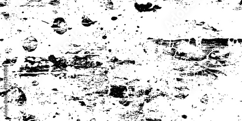 Abstract Grunge Texture Vector Background Black and White Distressed Surface Overlay with Paint Splatters and Scratches