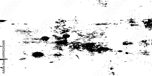 Black and White Ink Splatter Grunge Distress Texture Overlay Vector