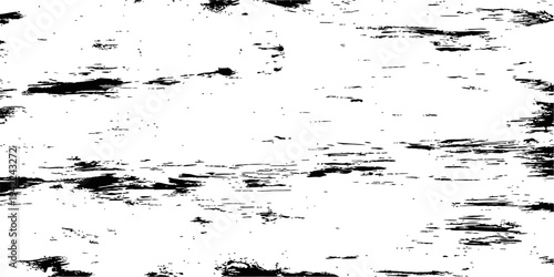 Horizontal Grunge Texture Black and White Vector Overlay Distressed Wood Grain Effect Rough Surface Background
