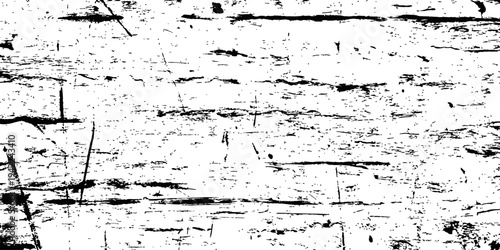 Black and white distressed grunge wood texture overlay vector background