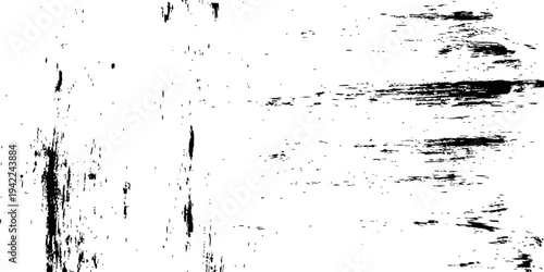 Rough Vector Grunge Overlay Black and White Distressed Texture Background with Scratches and Paint Splatters