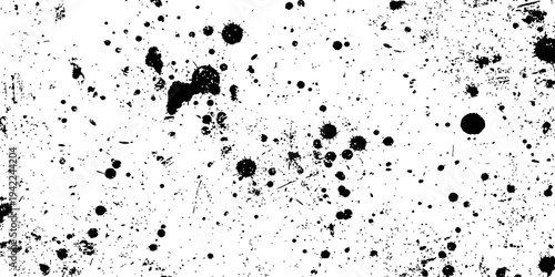 Black Ink Splatter Grunge Texture Seamless Vector Background