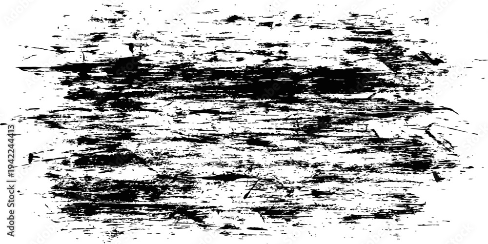 Fototapeta premium Black Horizontal Grunge Scratch Texture Vector Brush Stroke Overlay