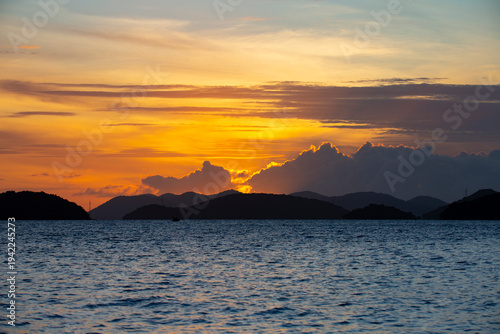 sunset over the sea