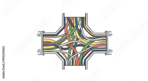 Multilevel Highway Interchange Roads.