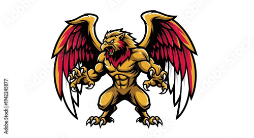 Mythical Griffin Cartoon Character.