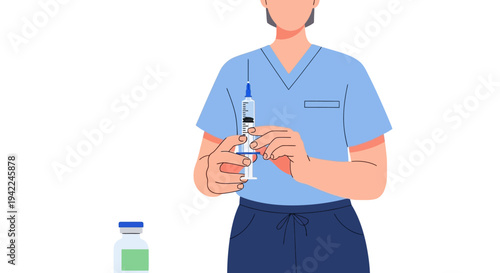 Nurse Holding Syringe.