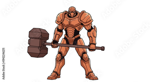 Robot Holding Large Hammer.