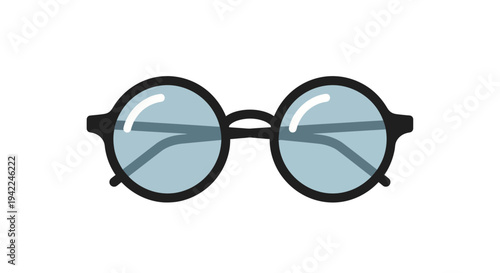 Round Sunglasses Black Frame.