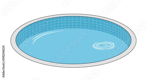 Round Swimming Pool Illustration.