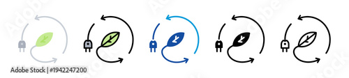 renewable energy icon set multi style various collection