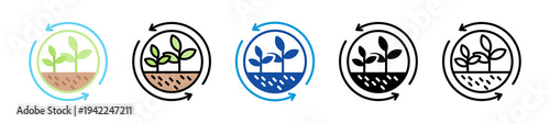 sustainable agriculture icon set multi style various collection