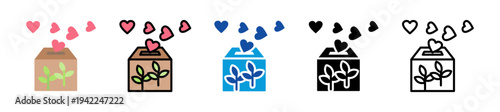 charitable donation icon set multi style various collection