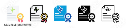 green business certification icon set multi style various collection