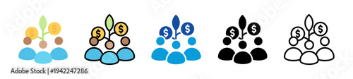 social impact investing icon set multi style various collection