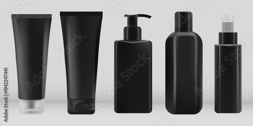 Cosmetic Bottles and Tubes Mockup for Branding and Packaging Design