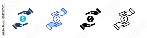 Income Multi Style Icon Set Vector 