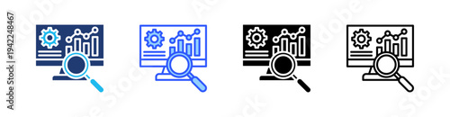 Seo Optimization Multi Style Icon Set Vector 