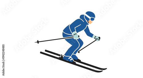 Skiing Athlete in Action.