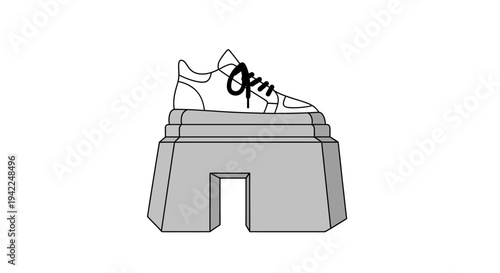 Sneaker on Display Box.