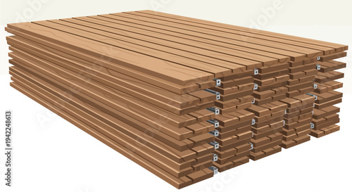 Stack of Wooden Planks.
