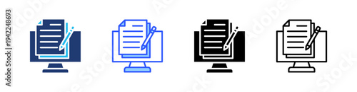 Content Creation Multi Style Icon Set Vector 