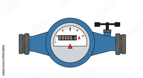 Water Meter Gauge Closeup.