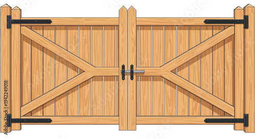 Wooden Double Gate Entrance.