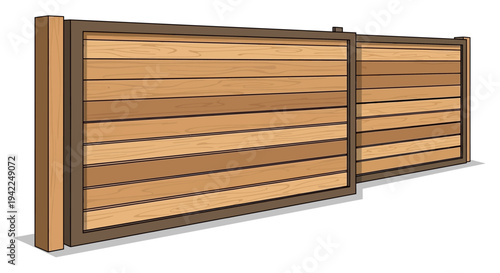 Wooden Sliding Gate Fence.