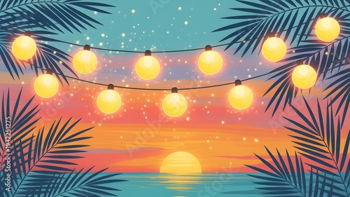 Tropical sunset beac