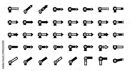 Collection of various mechanical keys and keyhole symbols displayed in a grid layout