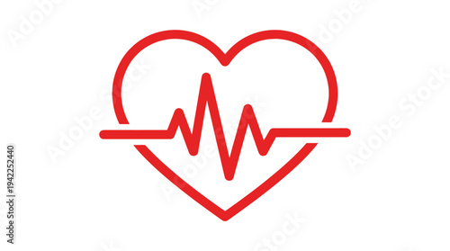 Heart ECG line icon