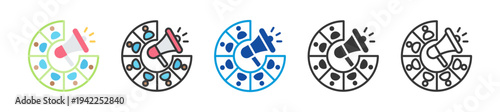 audience segmentation icon set multi style various collection
