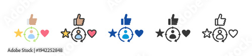social media retargeting icon set multi style various collection