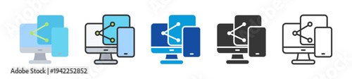 cross device tracking icon set multi style various collection