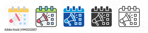 ad scheduling icon set multi style various collection
